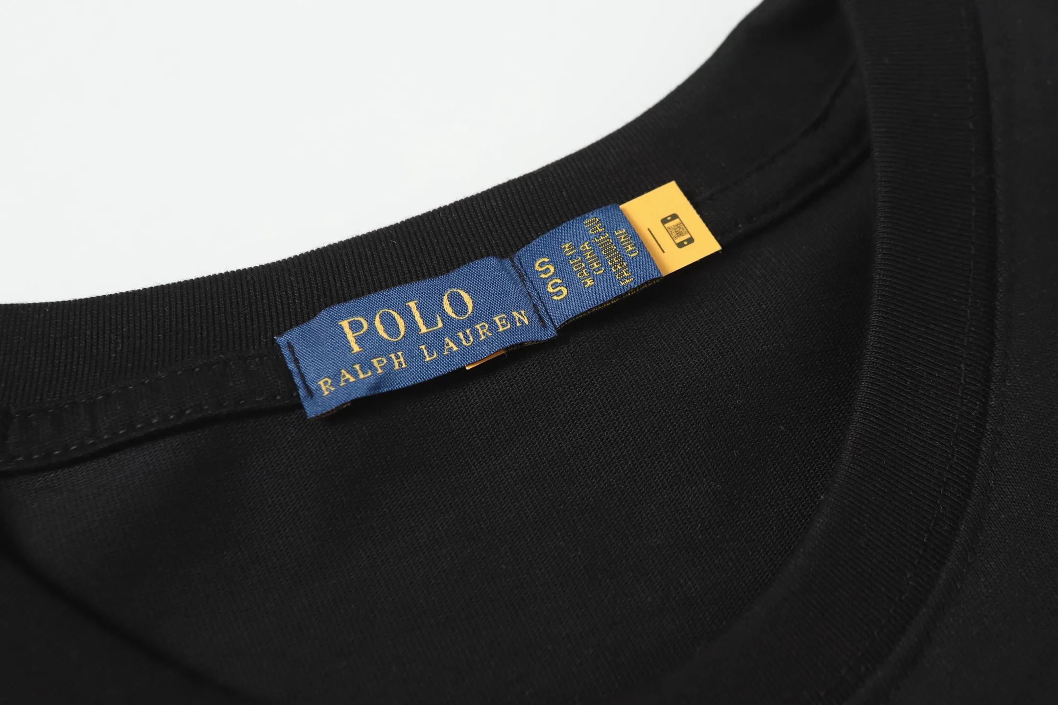 P130 Style number: A003 [Ralph Lauren classic color printed round neck basic short sleeves] ✅270g double yarn fabric, custom woven and dyed threads ✅Original sticker Scan the QR code to enter the official website ✅Large version, loose and stylish, can wear up to 200 pounds Color: black white Size: S-XL